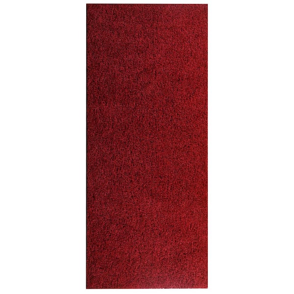 MSRUGS Moon Shaggy Red 2 ft. x 5 ft. Polypropylene Runner Rug