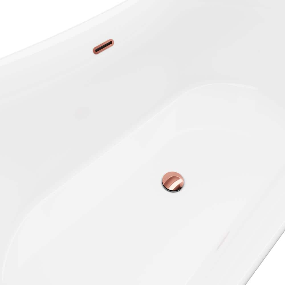 Modern Copper Leaf Acrylic Freestanding Double Slipper Bathtub