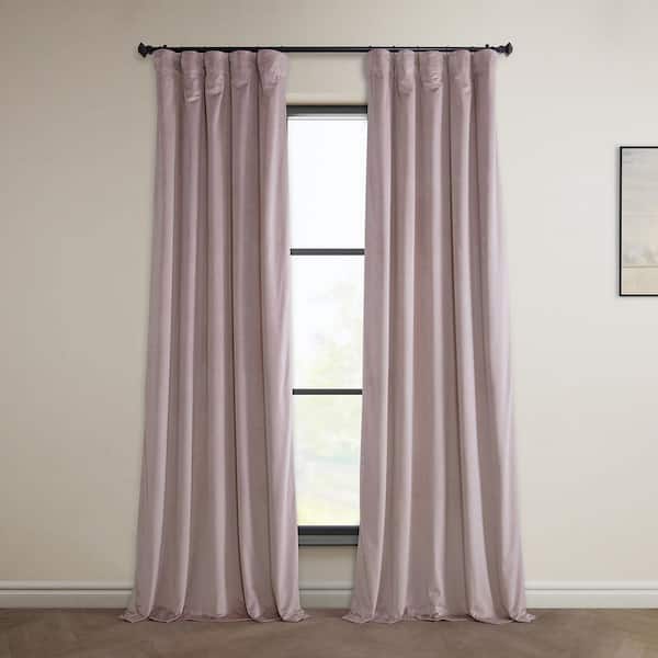 Exclusive Fabrics & Furnishings Mauve Purple Heritage Plush Velvet Rod Pocket Room Darkening Curtain - 50 in. W x 108 in. L (1 Panel)