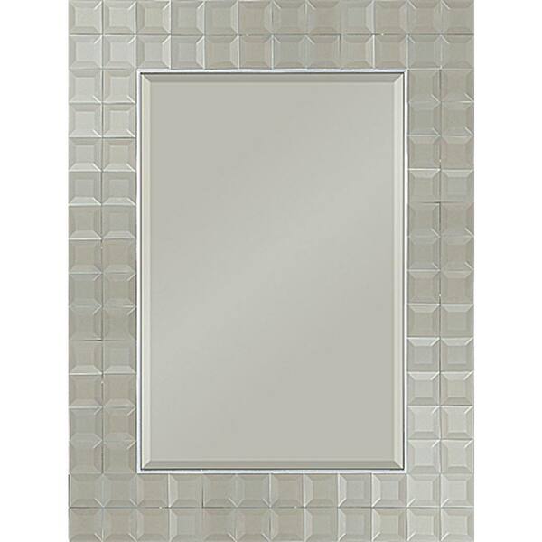 Renwil Medium Rectangle Silver Metallic Shatter Resistant Classic Mirror (38 in. H x 50 in. W)