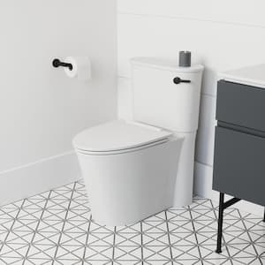 Studio S Right Height 2-Piece 1.28 GPF Single Flush Elongated Toilet with Right Hand Trip Lever in White, Seat Included
