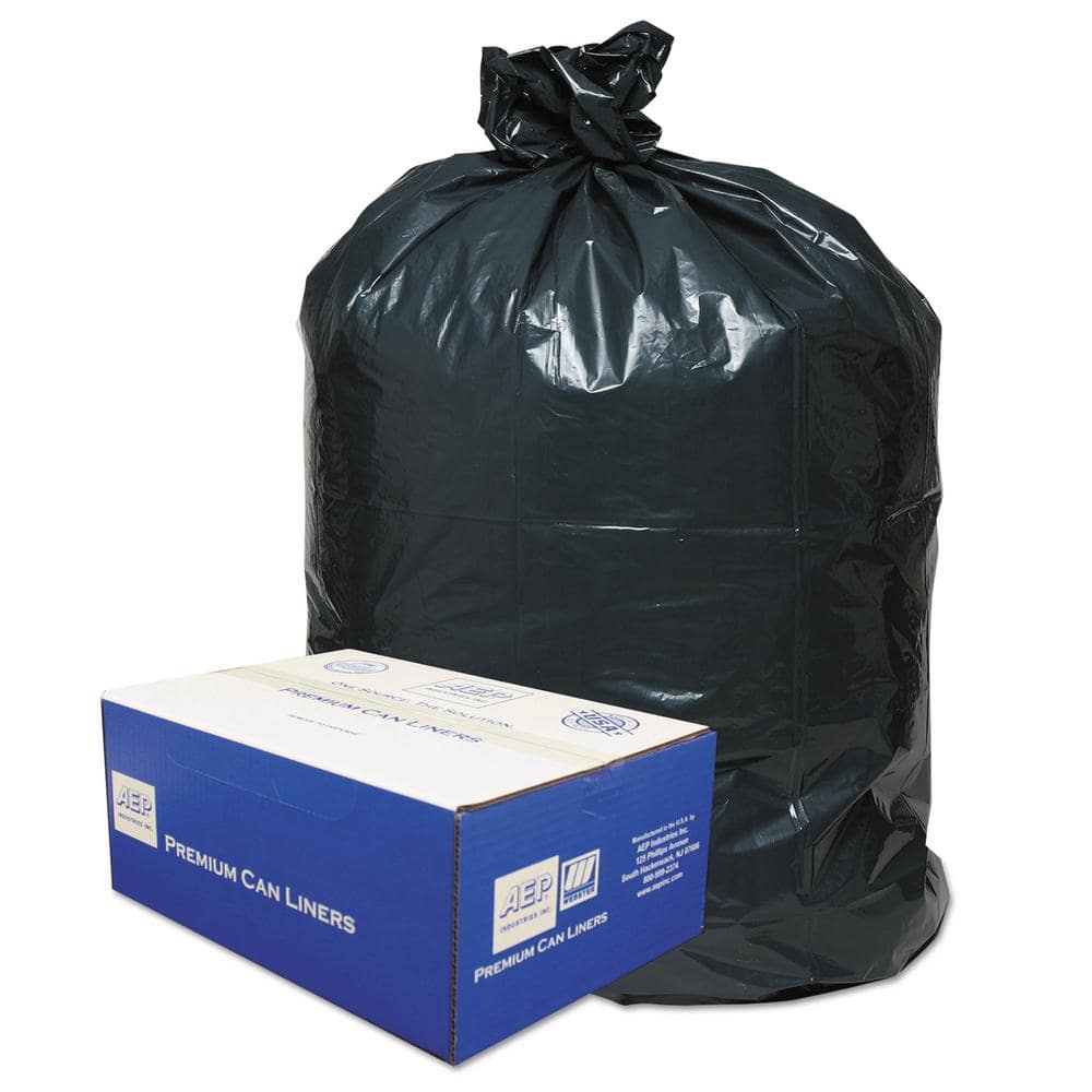 Classic 38 in. x 58 in. 60 Gal. 0.9 mil Black Linear Low-Density Trash Can Liners (10-Bags/Roll, 10-Rolls/Carton)