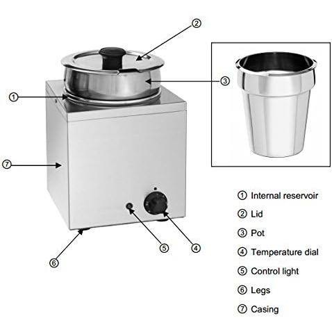 Hakka 11 qt. Countertop Food Kettle Warmer and Soup Kettle Warmer-120-Volt, 600-watt, Black