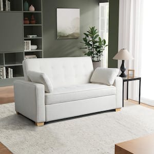 Augustus 66.5 in. Oyster Polyester Full Size Sofa Bed