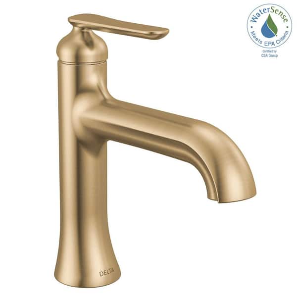 Delta Bonacci Gold Single Handle Single Hole Bathroom Sink Faucet