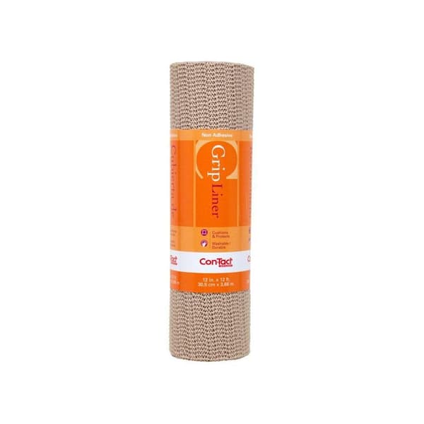 Con-Tact Grip Taupe 12 in. x 12 ft. Non-Adhesive Shelf and Drawer Liner (6-Rolls)