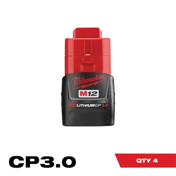 Milwaukee M12 12-Volt Lithium-Ion Compact Battery Pack 3.0Ah (4-Pack)
