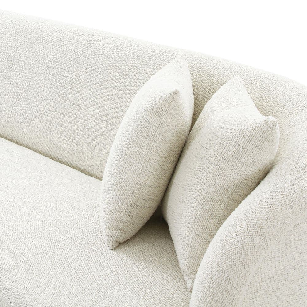 Cloud White Upholstered Left-Facing Chaise Sectional with Ottoman