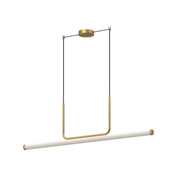 Vesper 48 in. 1 Light 35-Watt Brushed Gold Integrated LED Pendant Light