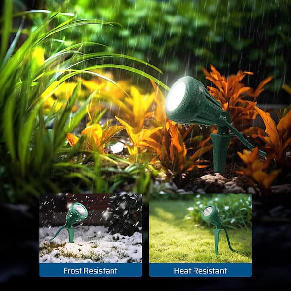 120V Hardwired Outdoor Waterproof LED Spotlight with No Bulbs