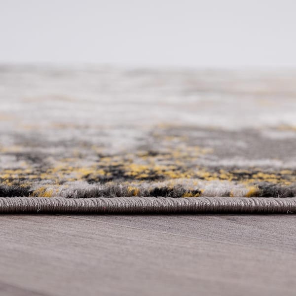 Tralee Modern Abstract Yellow 3 ft. 3 in. x 5 ft. Area Rug