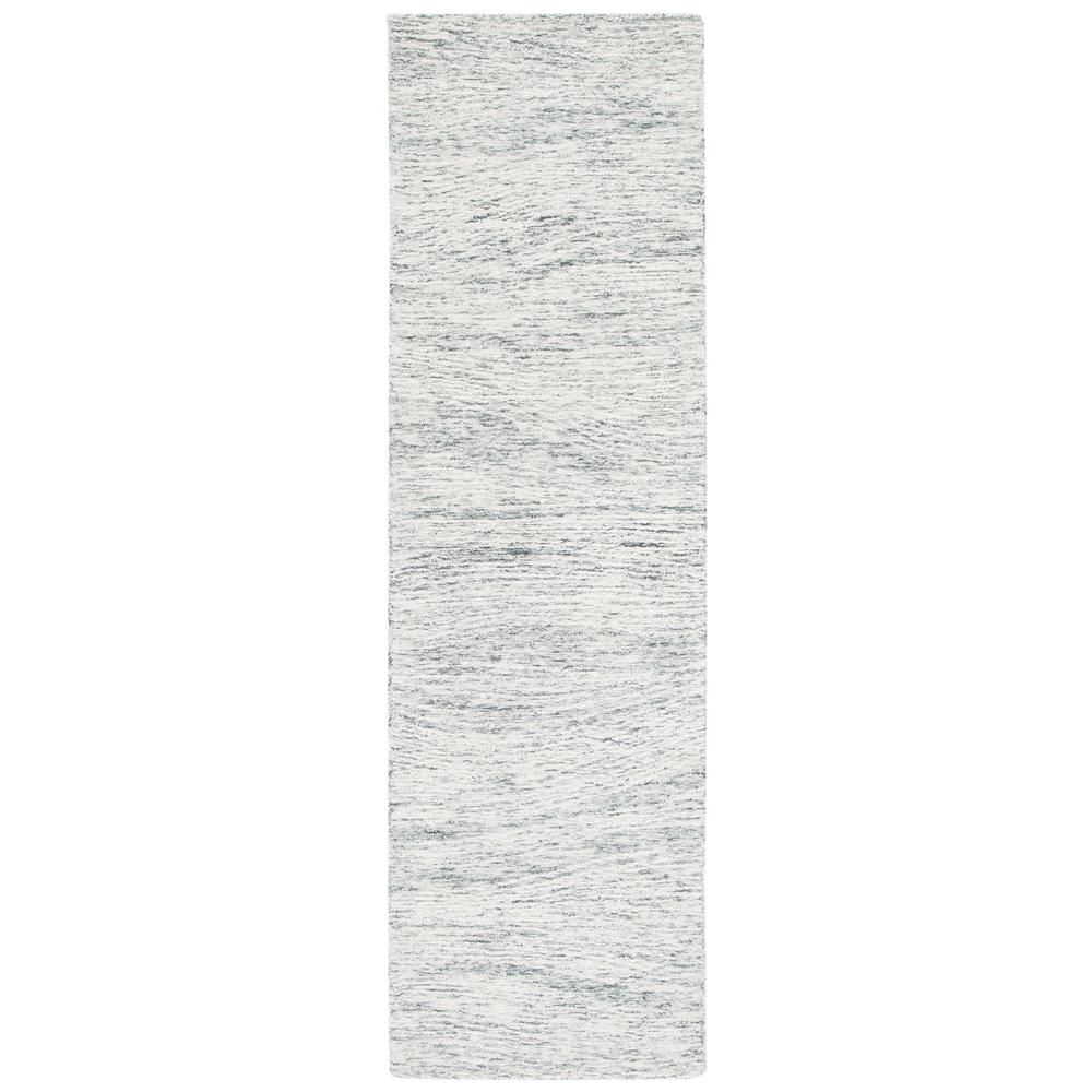 Metro 2 ft. x 10 ft. Dark Gray/Ivory Abstract Waves Runner Rug