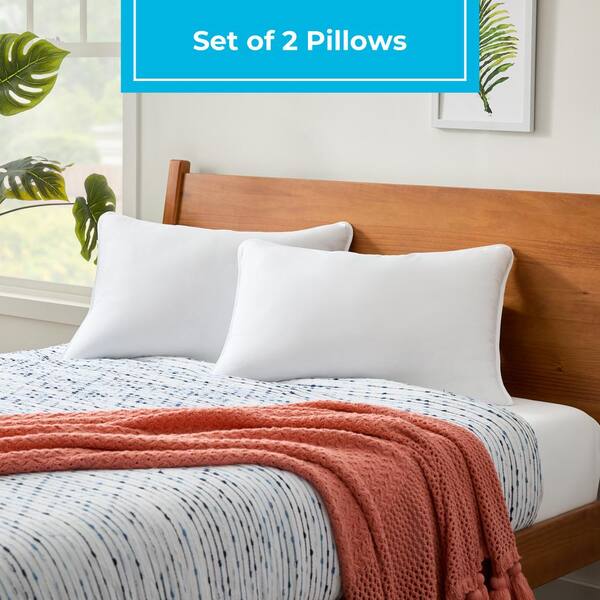Linenspa Essentials Plush Standard Bed Pillow (2-Pack) LSESSS02PLGM - The  Home Depot
