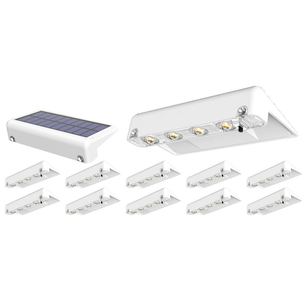 12 Pack White ABS Plastic Solar Deck Lights Garden Torch, Warm White Glow LED IP65 Waterproof Outdoor Light price history on PriceWatchPro