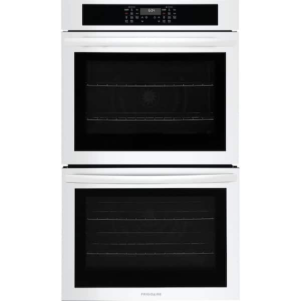 30 in. Double Electric Wall Oven with Convection 30-min Steam-Cleaning in White