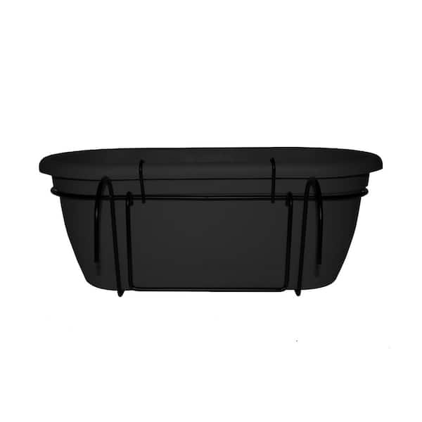 Bloem Lucca 7 in. H X 9 in. D Resin Planter Black