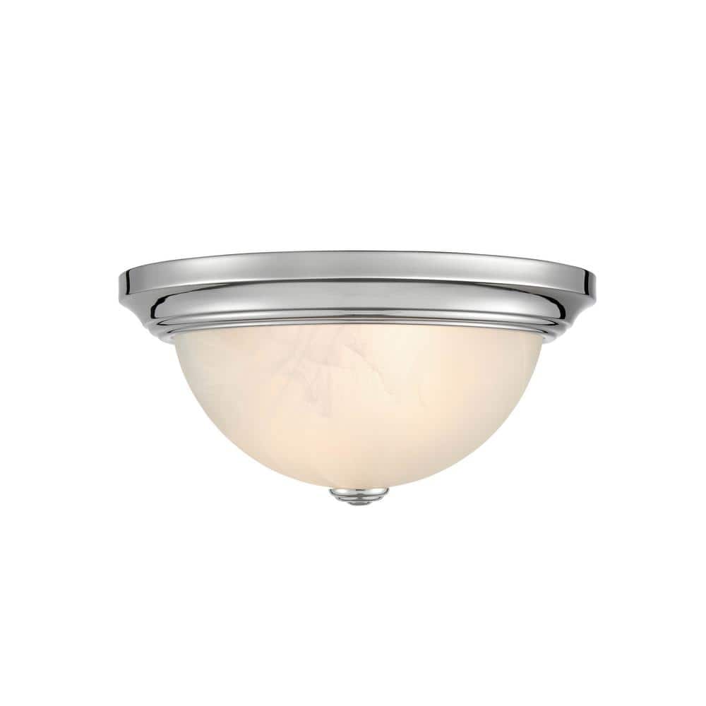 11" Chrome Glass Indoor/Outdoor Flush Mount Bowl Light
