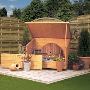 English Garden 4.5 ft. x 3 ft. Wood Garden Deck Box