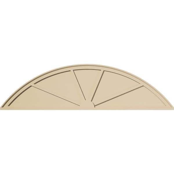 72 in. W x 19 in. H x 2 in. P Segment Arch 4 Spoke Signature Urethane Pediment, Primed Tan