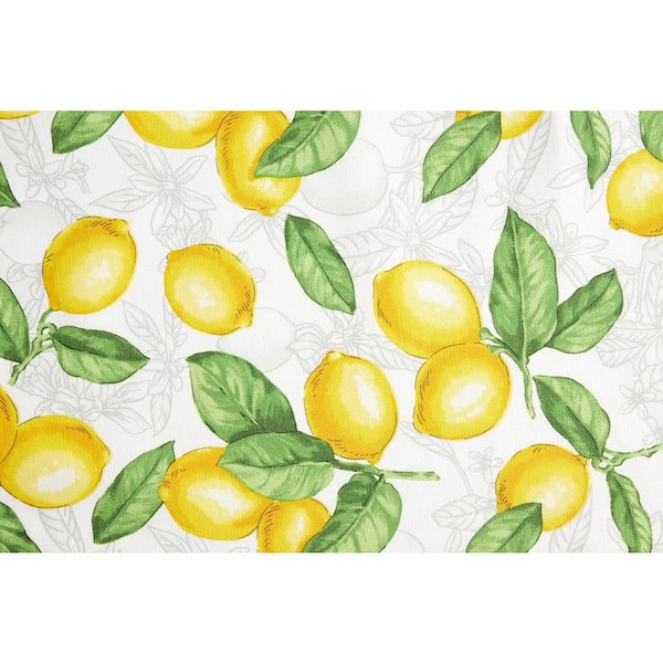 MARTHA STEWART Lots Of Lemons White/Yellow Lemons Cotton Kitchen