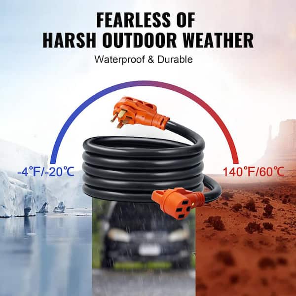 RV Power Cord 50 ft. Heavy Duty STW 50 Amp 125/250V NEMA 14-50P Male to NEMA 14-50R Female Generator Extension Cord