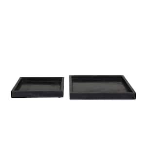 Fineline Platter Pleasers 3581-BK 18 x 18 Plastic Black Square Tray
