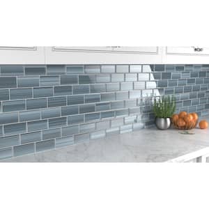 Deep Ocean 3 in. x 6 in. Glass Tile for kitchen Backsplash and Showers (10 sq. ft./per Box)
