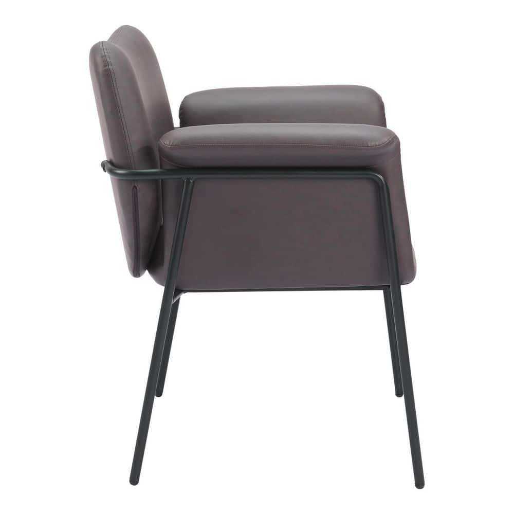 33.5 in H Brown Finish Square Metal Frame Straight Arm chair Piece of - 1 price history on PriceWatchPro