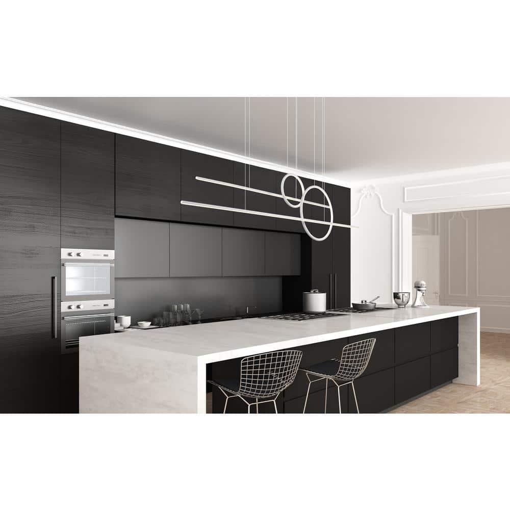 Chute Calypso 56" Modern White Aluminum LED Kitchen Island Pendant