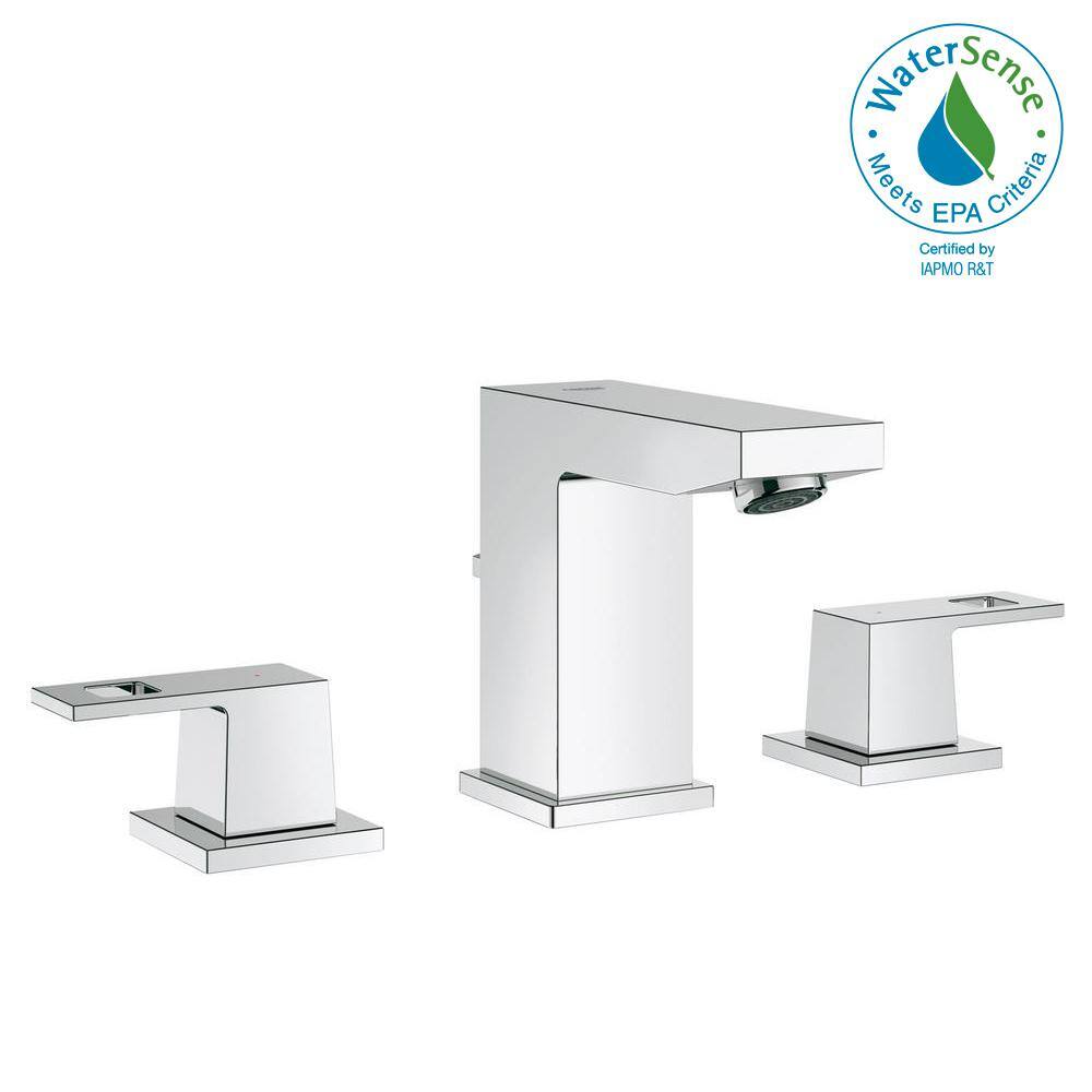 Modern Black Chrome Widespread Bathroom Faucet with Eco-Friendly Design