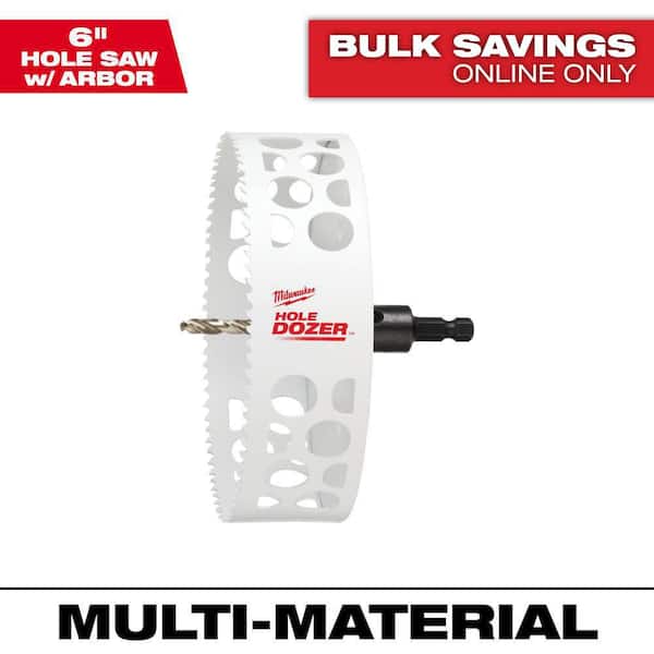 Milwaukee 6 in. Hole Dozer Bi-Metal Hole Saw with 3/8 in. Arbor and Pilot Bit