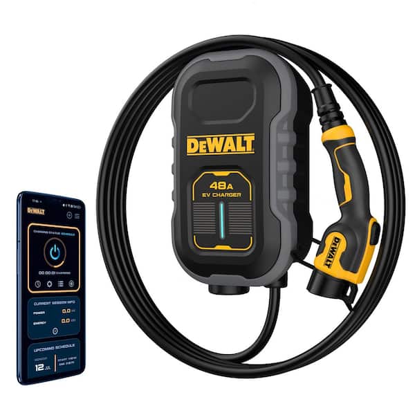 Level-2 Compact EV Charger up to 48 Amps, 240-Volt AC 11.5 Kw, 20 ft. Cable, Hardwired, Weatherproof, SAE J1772