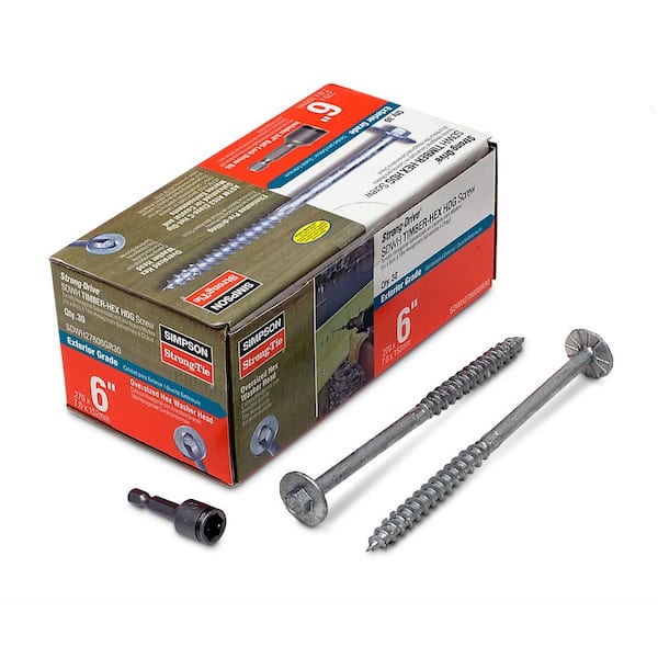 Simpson Strong-Tie #9 x 1-1/2 in. 1/4-Hex Drive, Strong-Drive SD Connector  Screw (100-Pack) SD9112R100 - The Home Depot