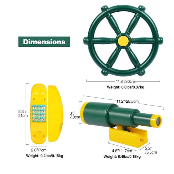 Outdoor Plastic Playground Accessories Set with Pirate Ship Wheel