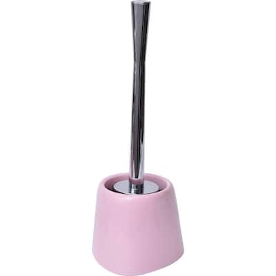 Bath Free Standing Toilet Bowl Brush with Holder Light Pink