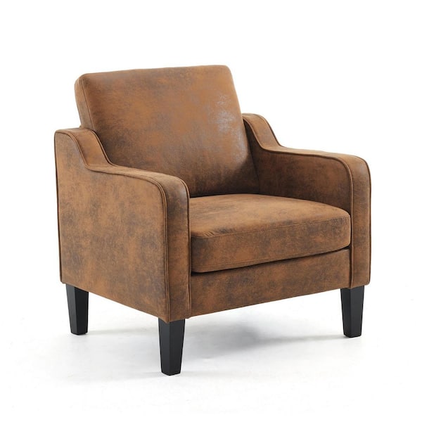 Winado Rust Brown Polyester Arm Chair with Cushion