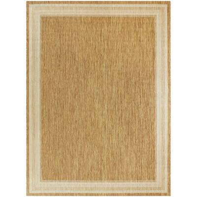 Border Grain Chestnut 5 ft. x 7 ft. Indoor/Outdoor Area Rug