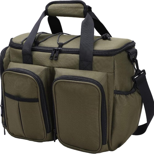 19 qt. Can Large Insulated Lunch Bag Leakproof Soft Cooler with Multiple Pockets Army Green for Men and Women Work