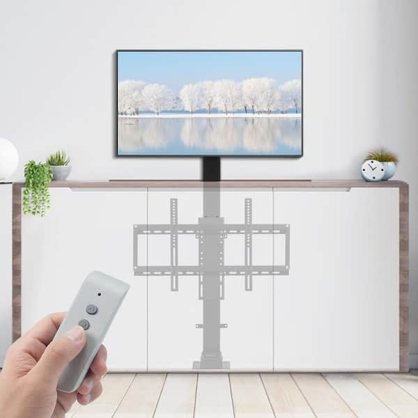 Motorized TV Mount Stand Lift Stroke Length for 32-65 in. TV Lift with Height Adjust 28.7-64.2 in. with Remote Control