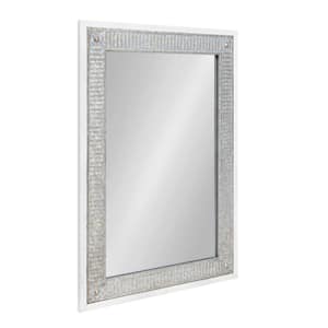 Deely 39 in. H x 27 in. W Rustic Rectangle Framed White Wall Mirror