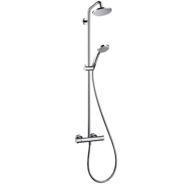 Pikken ondernemen Helm Hansgrohe Croma 45 in. Dual Showerhead and Handheld Showerhead in  Chrome-27169001 - The Home Depot