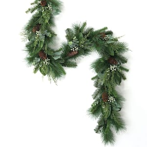6 ft. Green Mix Pine and Eucalyptus Unlit Artificial Christmas Garland