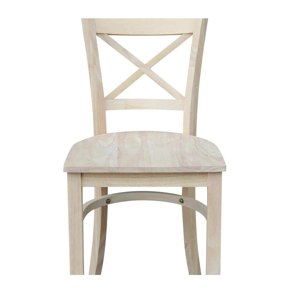Charlotte 24" Traditional Parawood Counter Height Stool, Unfinished