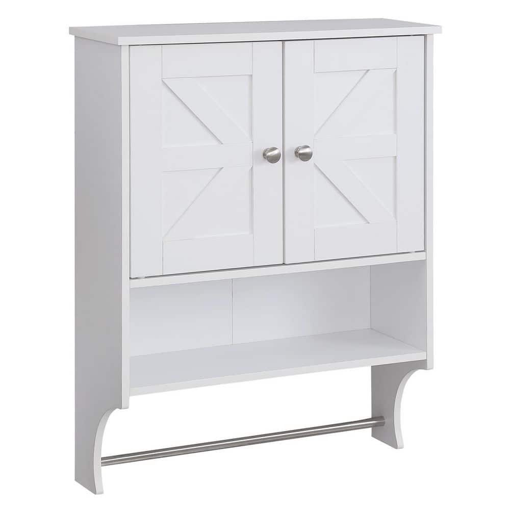 22 in. W x 28 in. H Rectangular White Surface Mount Medicine Cabinet without Mirror w/Adjustable Shelves & Towel Rack price history on PriceWatchPro