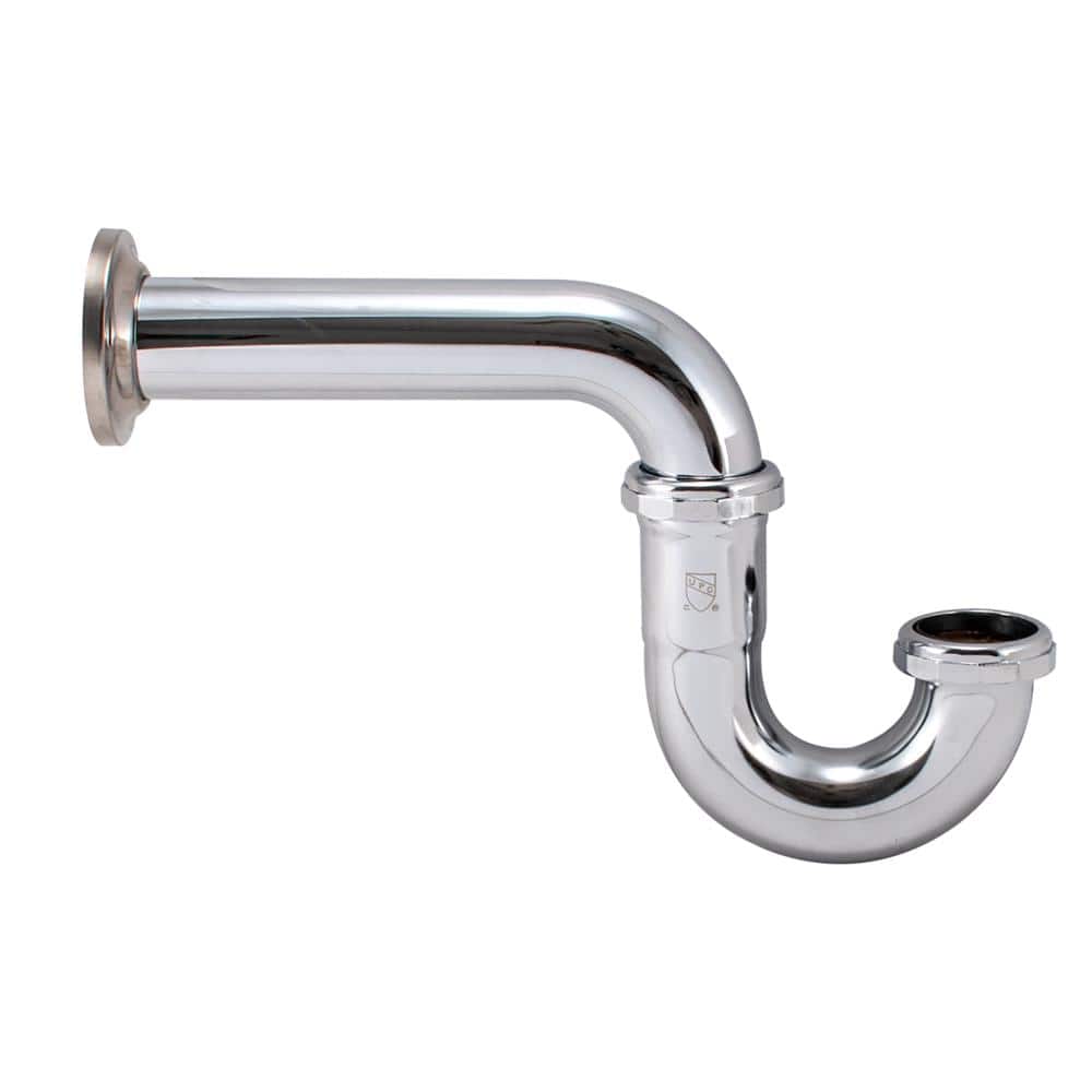 Chrome 1-1/2" Metal P-Trap with Wall Extension