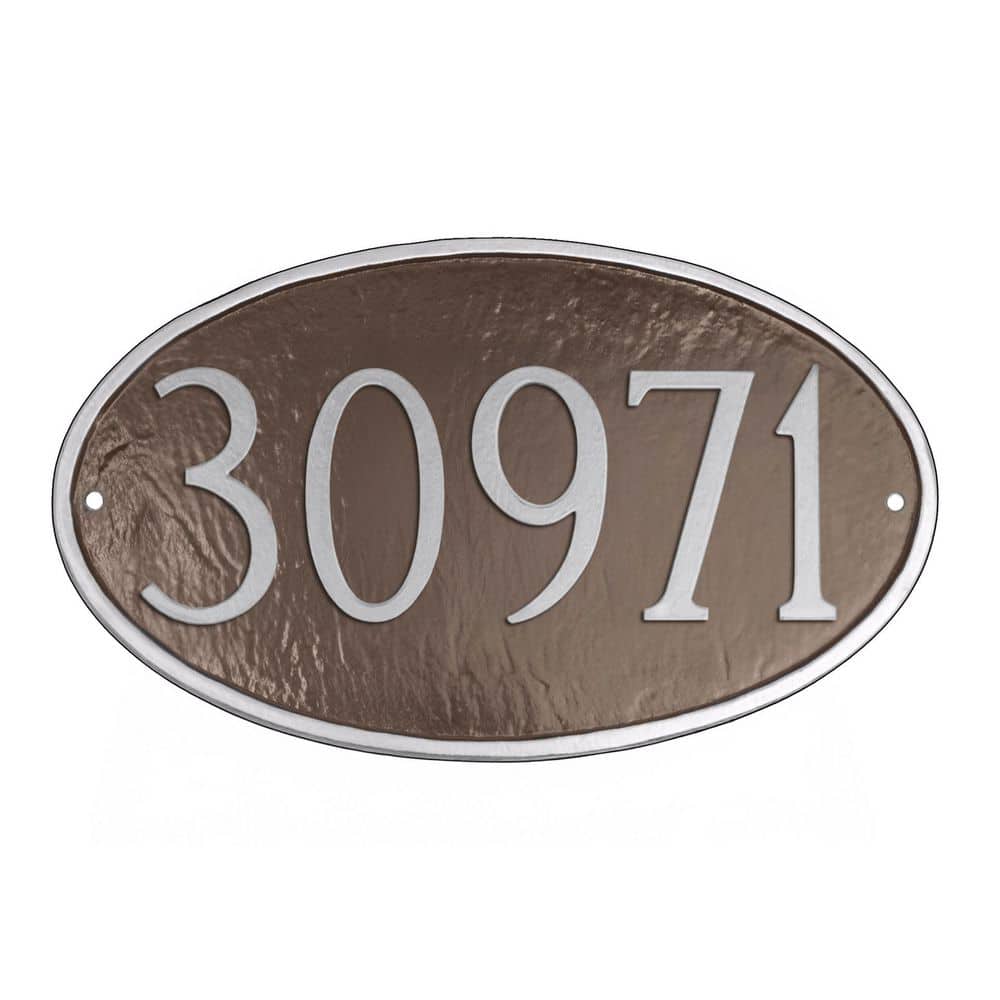 Classic Oval Standard Address Sign Plaque - Chocolate/Silver price history on PriceWatchPro