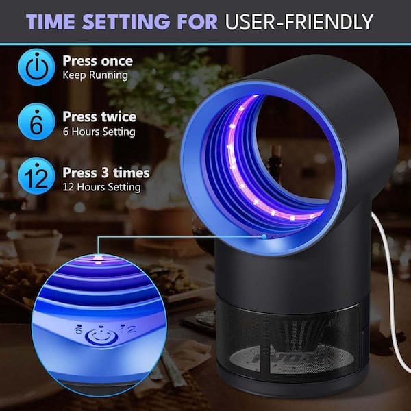Justincity Indoor Electronic Fly Traps Zapper with Suction, Time