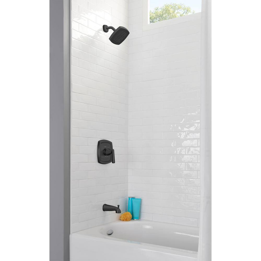 Matte Black Wall Mounted Bathtub Faucet and Shower Trim Kit
