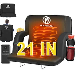 SEEUTEK Black 23 in.W Heated Stadium Seats for Bleachers with