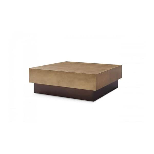 HomeRoots 39 in. Brown Square Metal Coffee Table